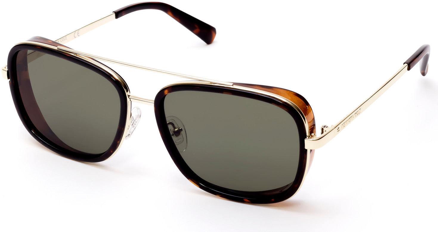 Kenneth Cole New York,Kenneth Cole Reaction KC7221 Sunglasses 56N-56N - Havana / Green Lenses