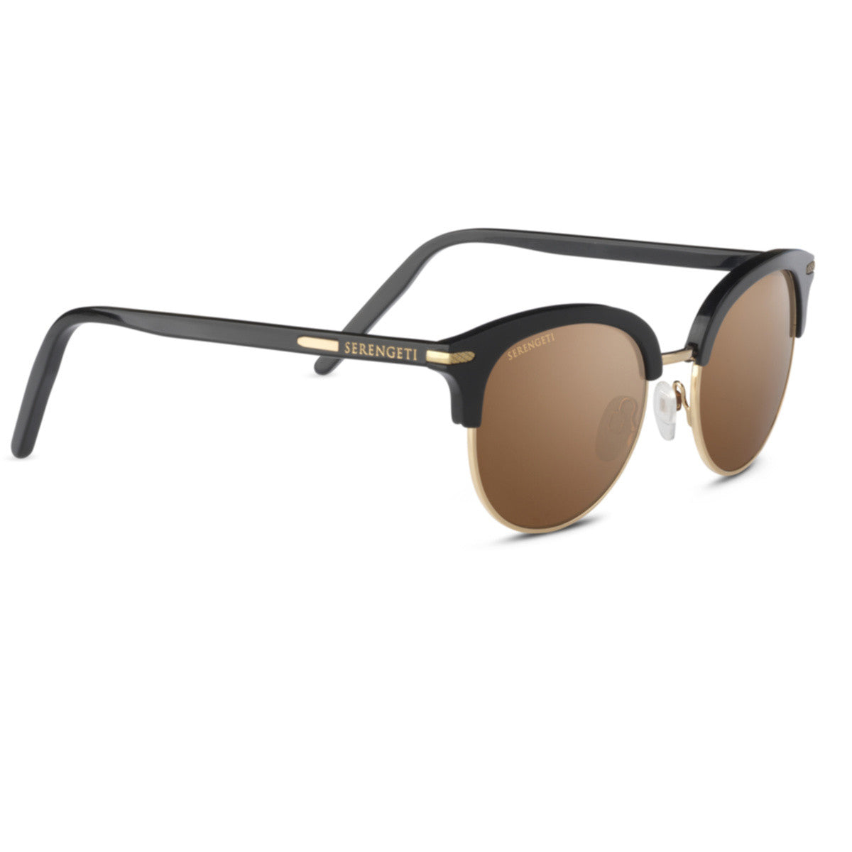 Serengeti Lela Sunglasses  Black Shiny Gold Shiny Small