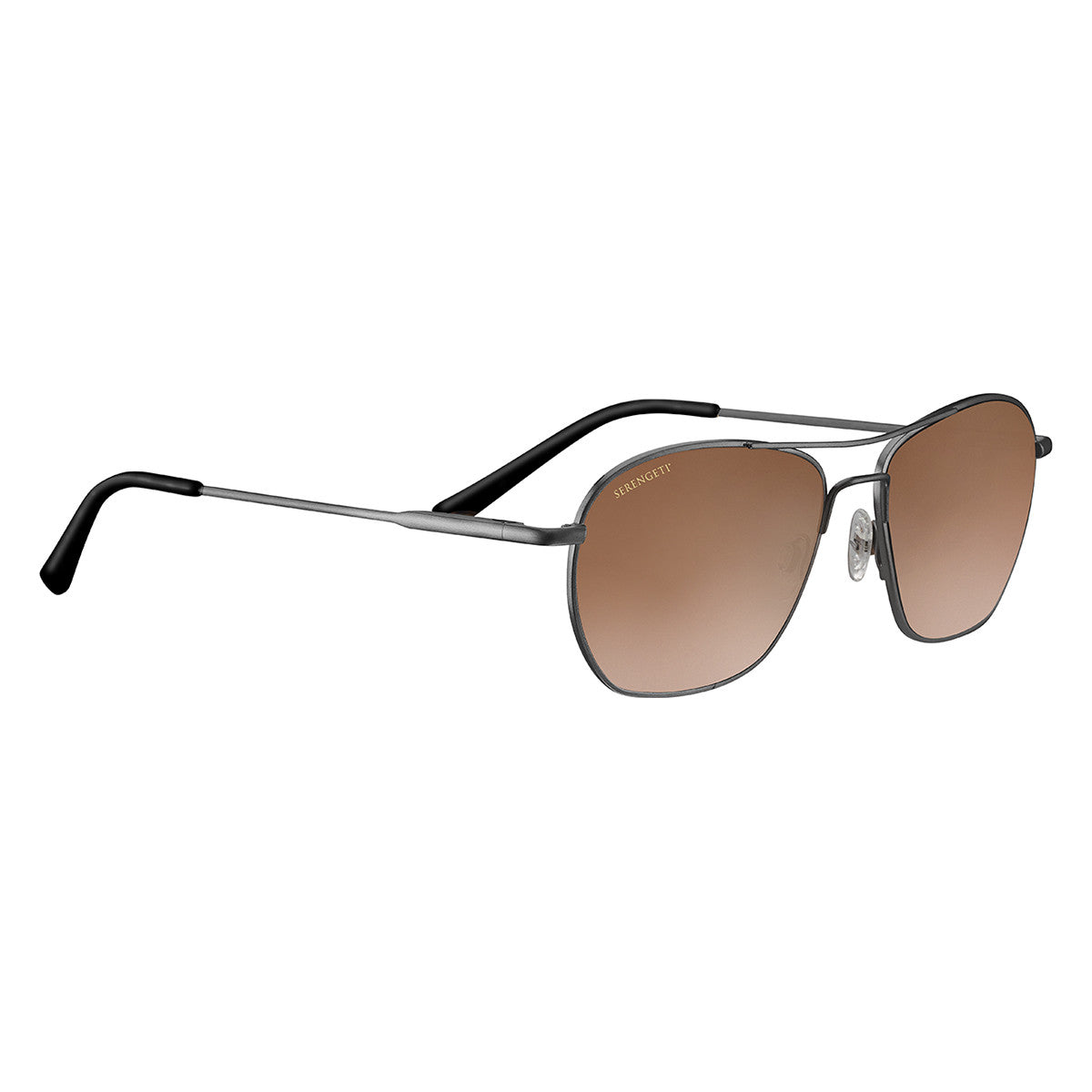 Serengeti Lunger Sunglasses  Shiny Dark Gunmetal Medium, Large