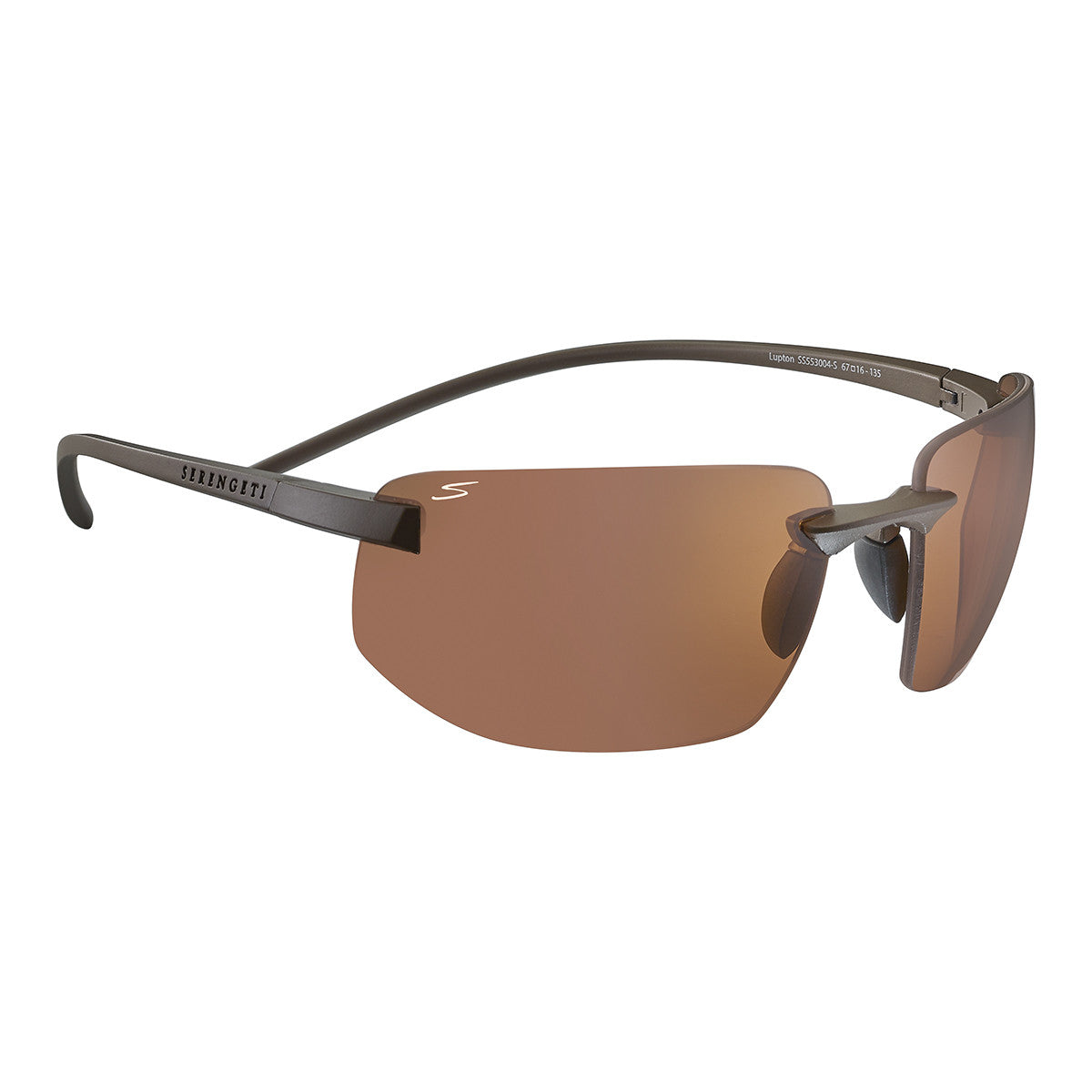 Serengeti Lupton Sunglasses  Shiny Dark Brown Medium, Medium-Large