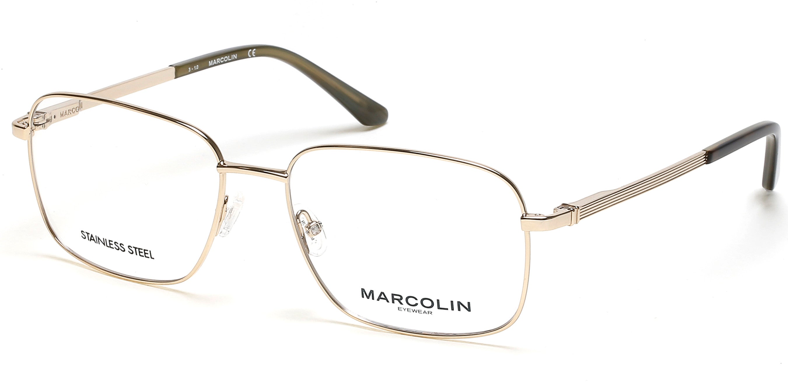 Marcolin MA3025 Square Eyeglasses 032-032 - Pale Gold