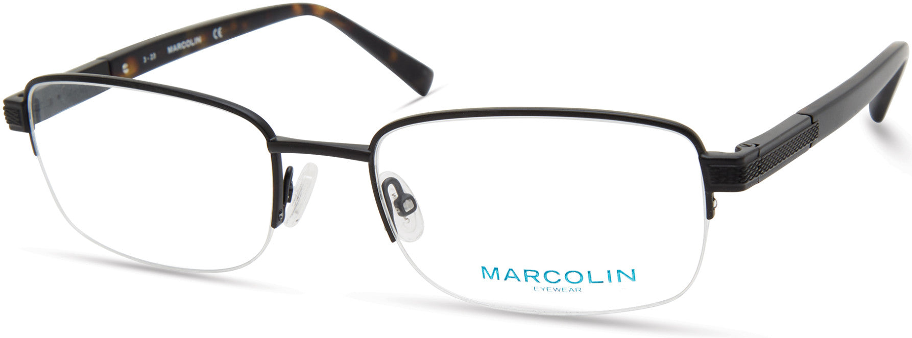 Marcolin MA3026 Rectangular Eyeglasses 002-002 - Matte Black