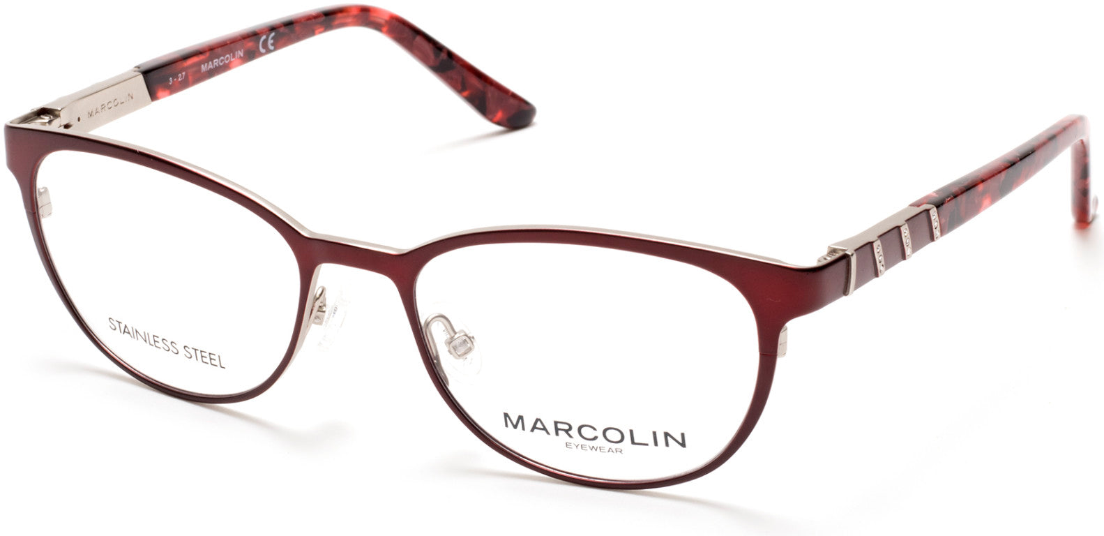 Marcolin MA5013 Cat Eyeglasses 070-070 - Matte Bordeaux