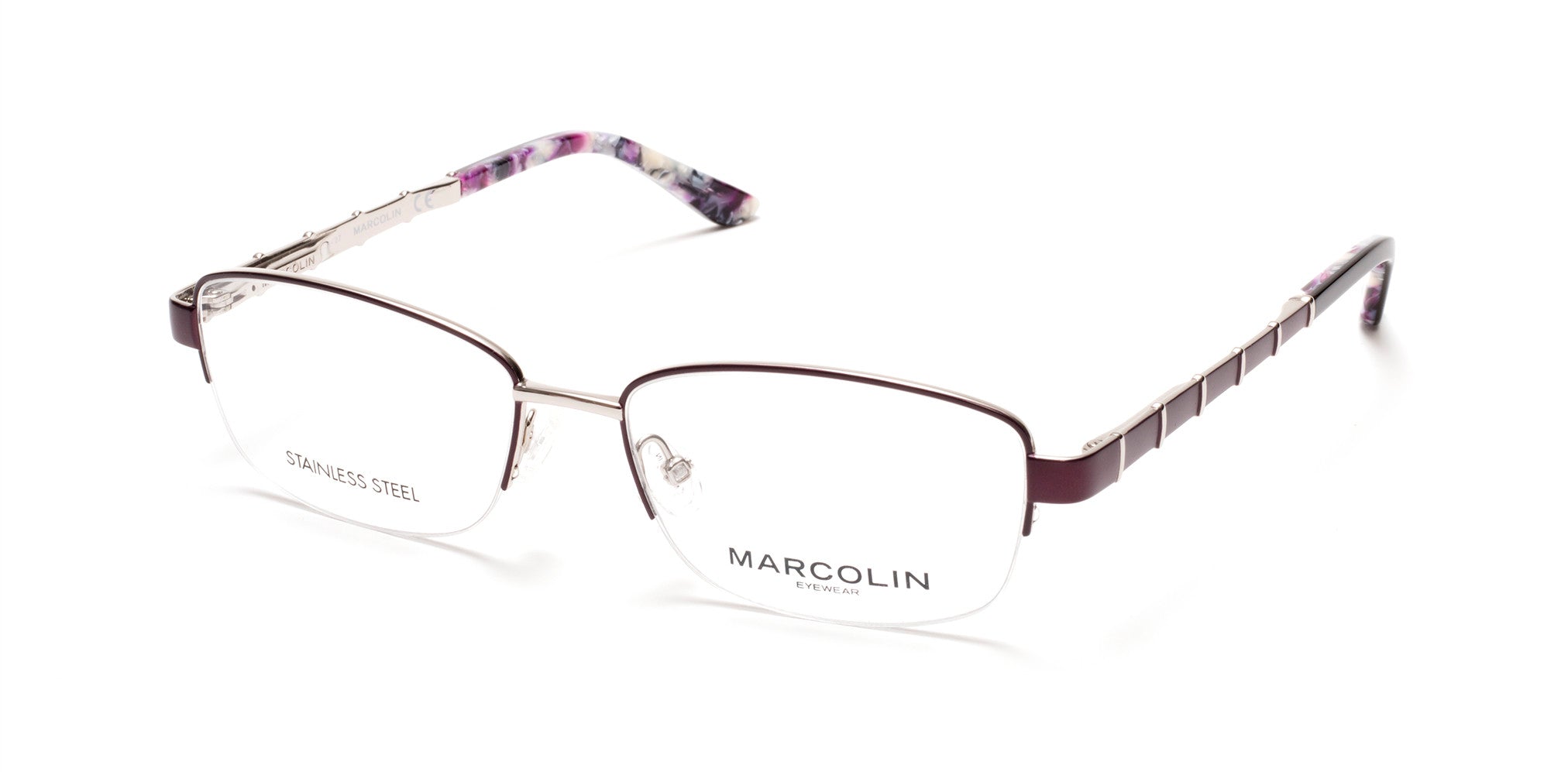 Marcolin MA5015 Oval Eyeglasses 079-079 - Matte Lilac
