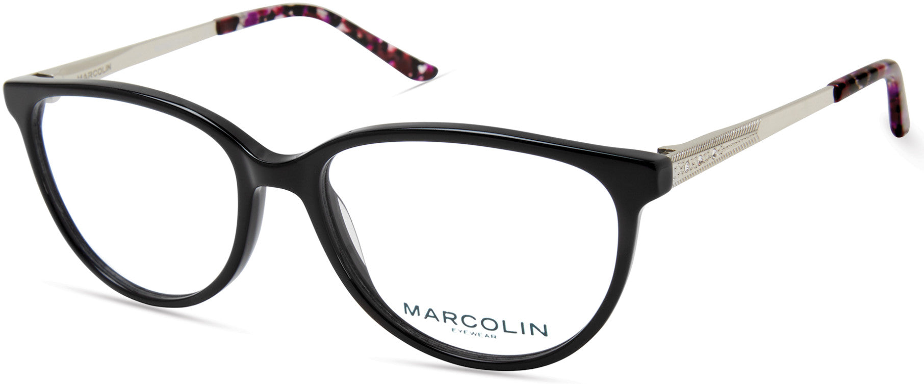 Marcolin MA5019 Square Eyeglasses 001-001 - Shiny Black
