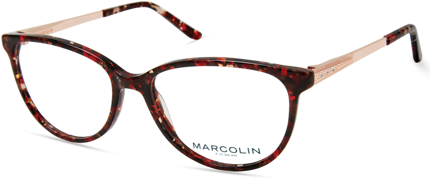 Marcolin MA5019 Square Eyeglasses 066-066 - Shiny Red