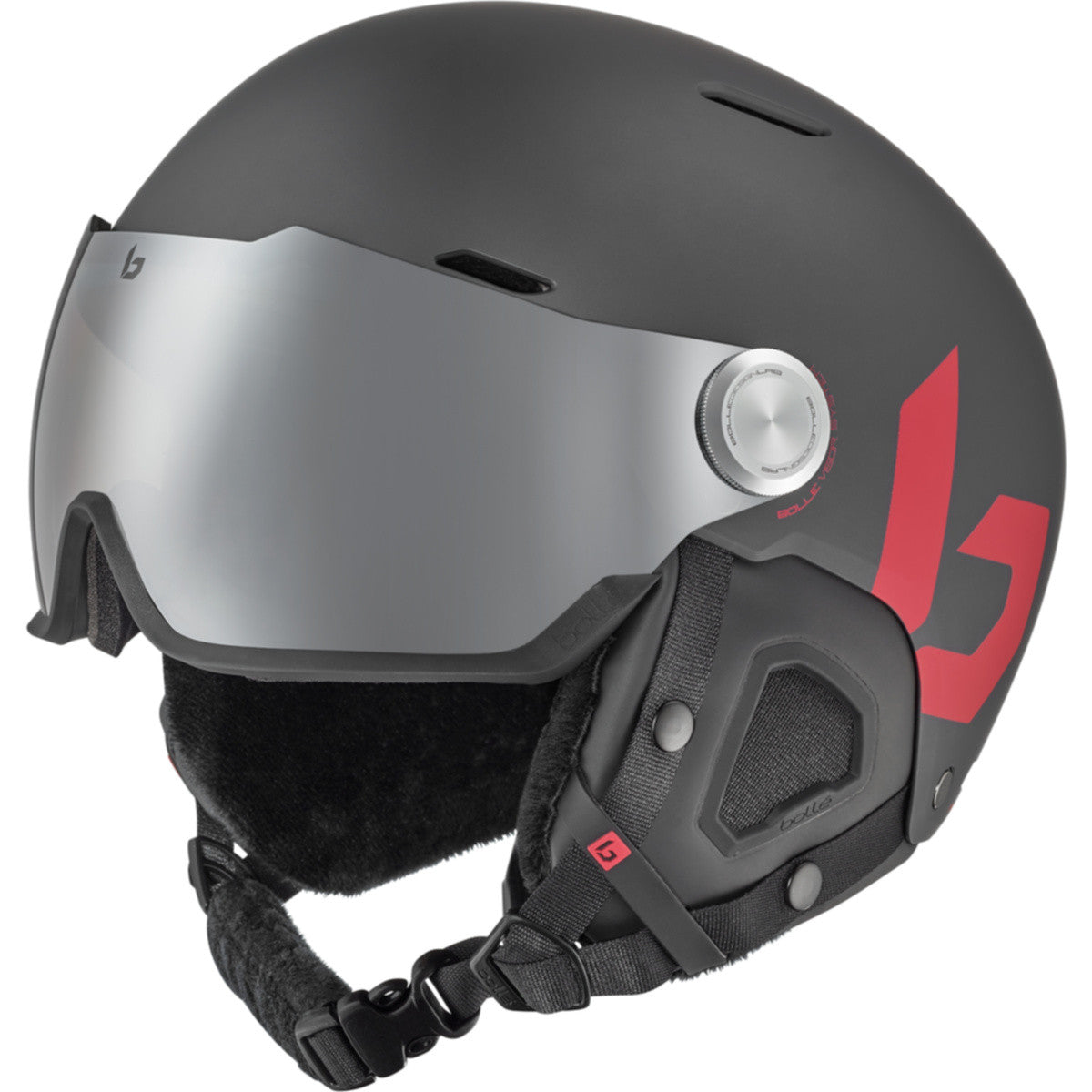 Bolle Might Visor Snow Helmet  Titanium Red Matte Small S 52-55
