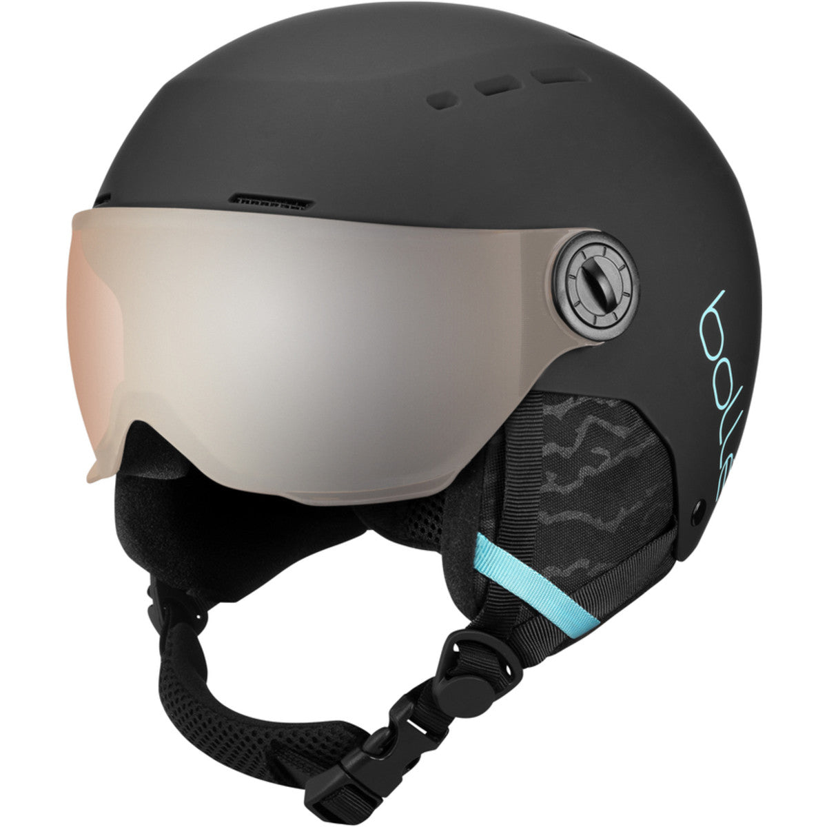 Bolle Quiz Visor Snow Helmet  Black Blue Matte Small S 52-55