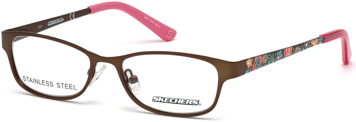 Skechers SE1635 Geometric Eyeglasses 046-046 - Matte Light Brown
