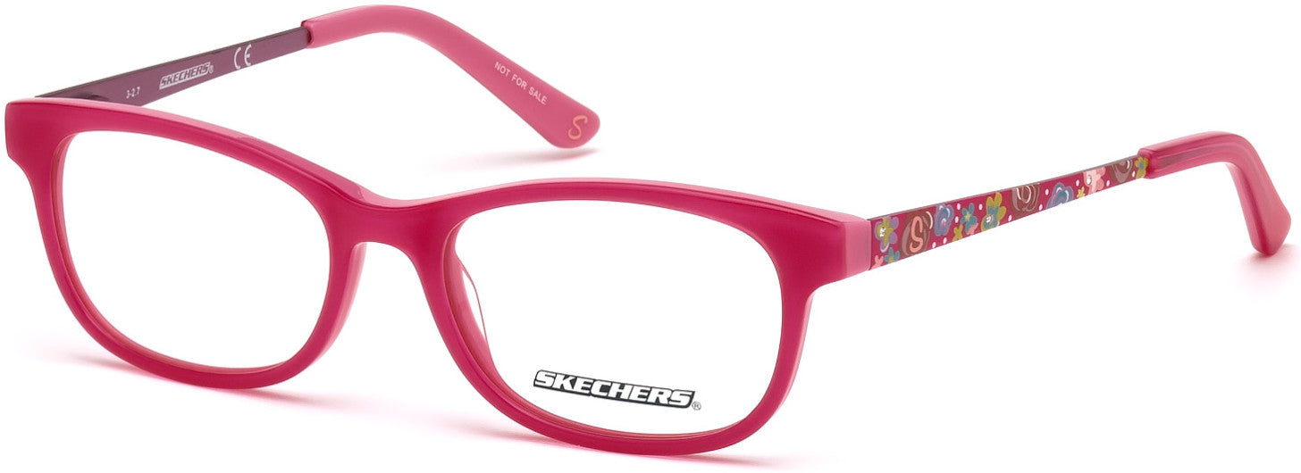 Skechers SE1636 Geometric Eyeglasses 072-072 - Shiny Pink