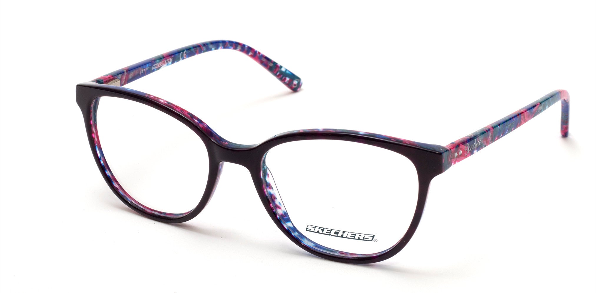 Skechers SE2137 Geometric Eyeglasses 001-001 - Shiny Black