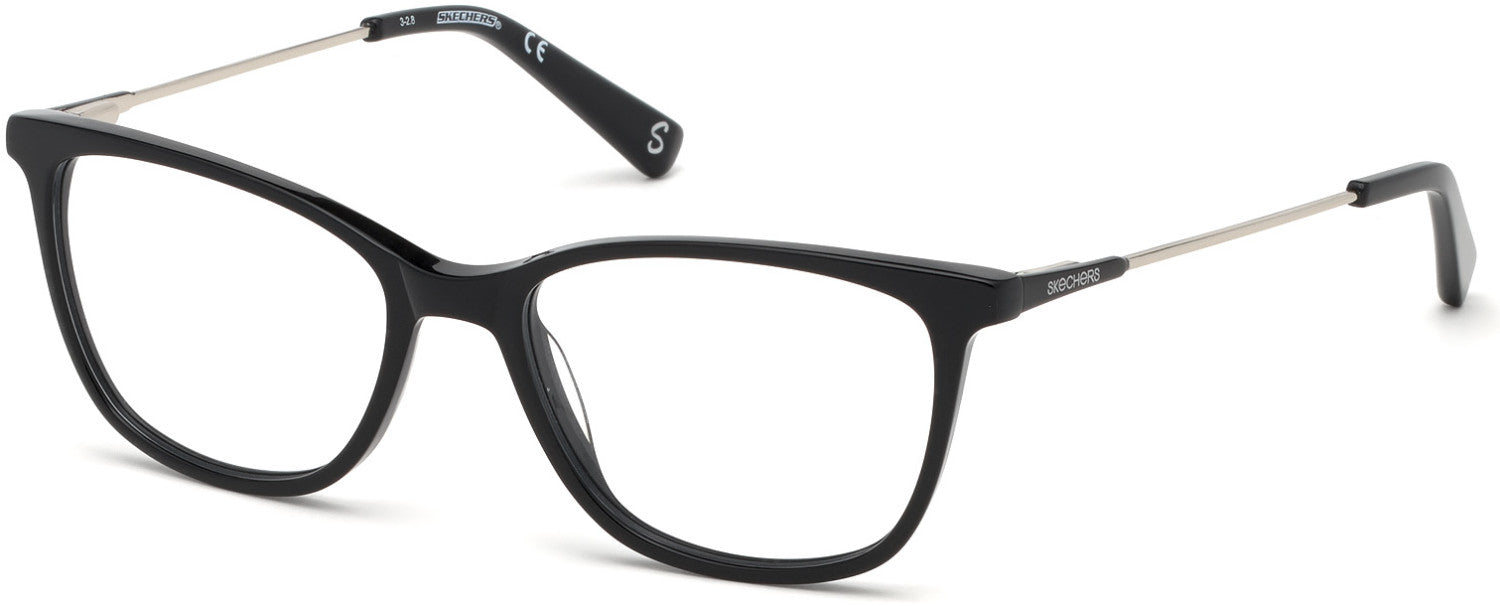 Skechers SE2142 Geometric Eyeglasses 001-001 - Shiny Black