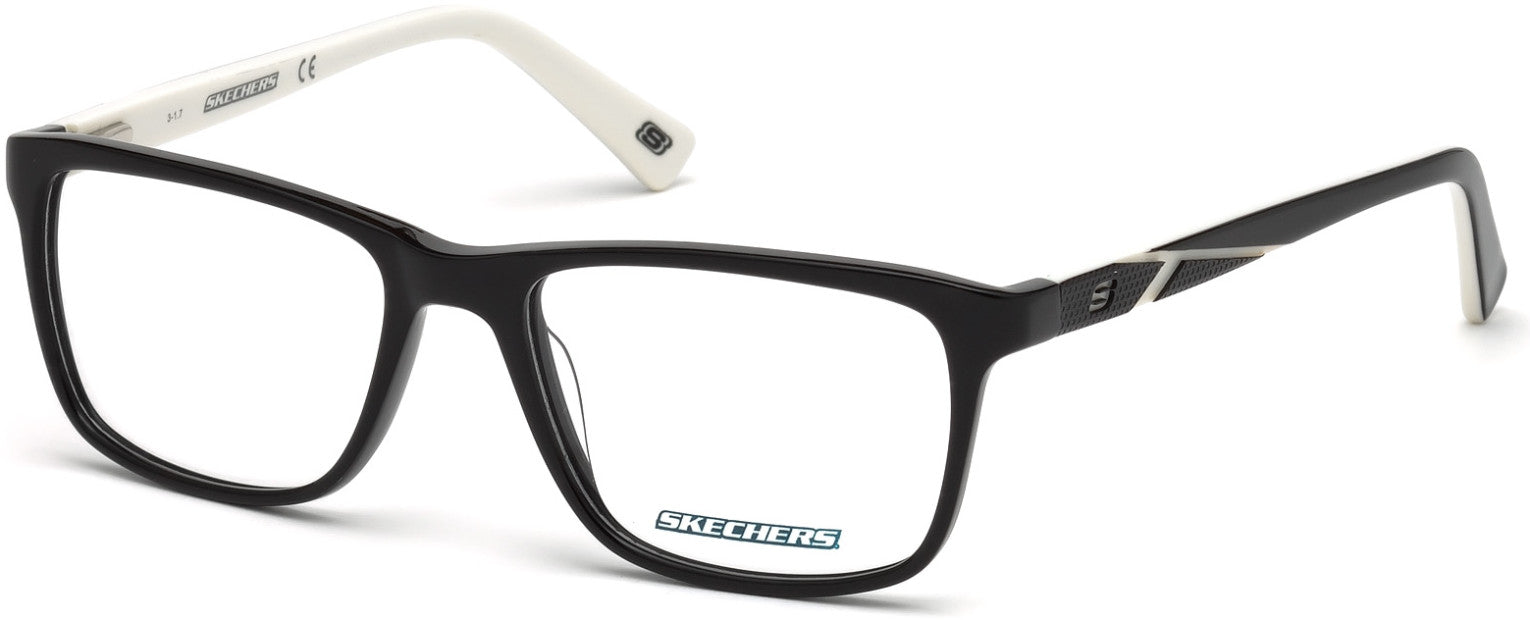 Skechers SE3212 Rectangular Eyeglasses 001-001 - Shiny Black