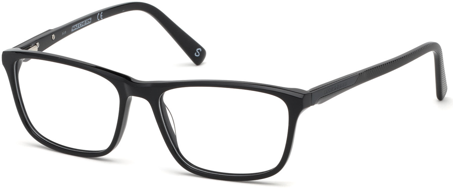 Skechers SE3231 Geometric Eyeglasses 001-001 - Shiny Black