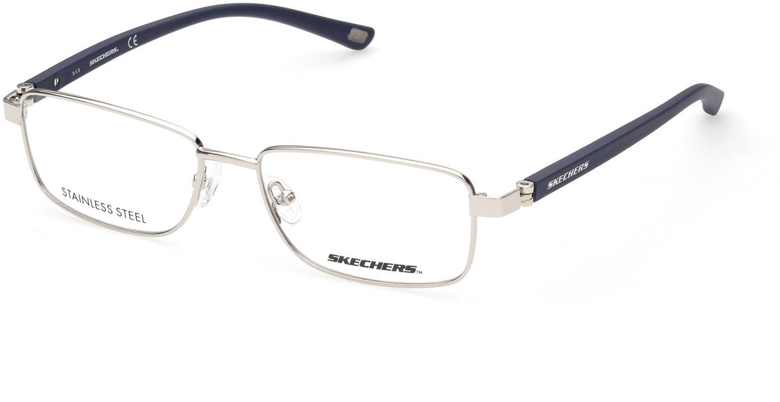 Skechers SE3303 Rectangular Eyeglasses 010-010 - Shiny Light Nickeltin