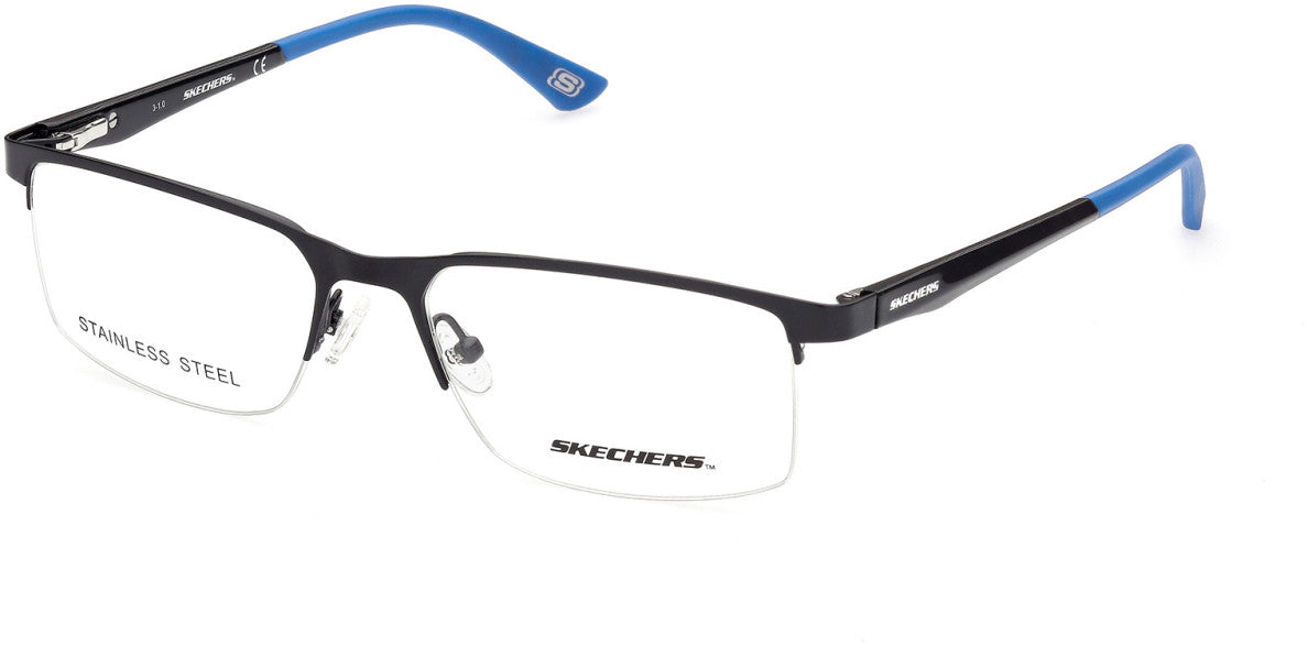 Skechers SE3306 Rectangular Eyeglasses 001-001 - Shiny Black