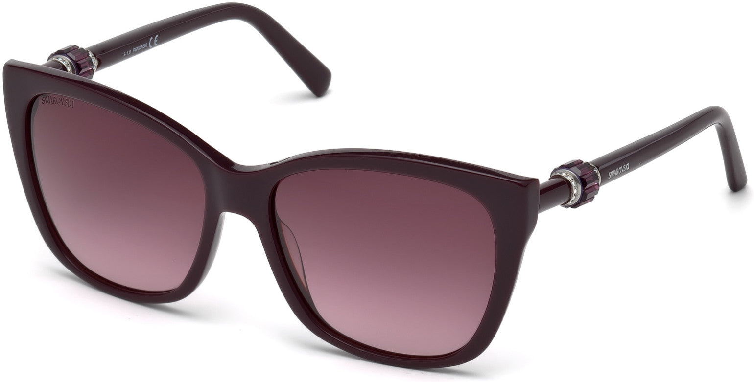 Swarovski SK0129 Square Sunglasses 81Z-81Z - Shiny Violet / Gradient Or Mirror Violet