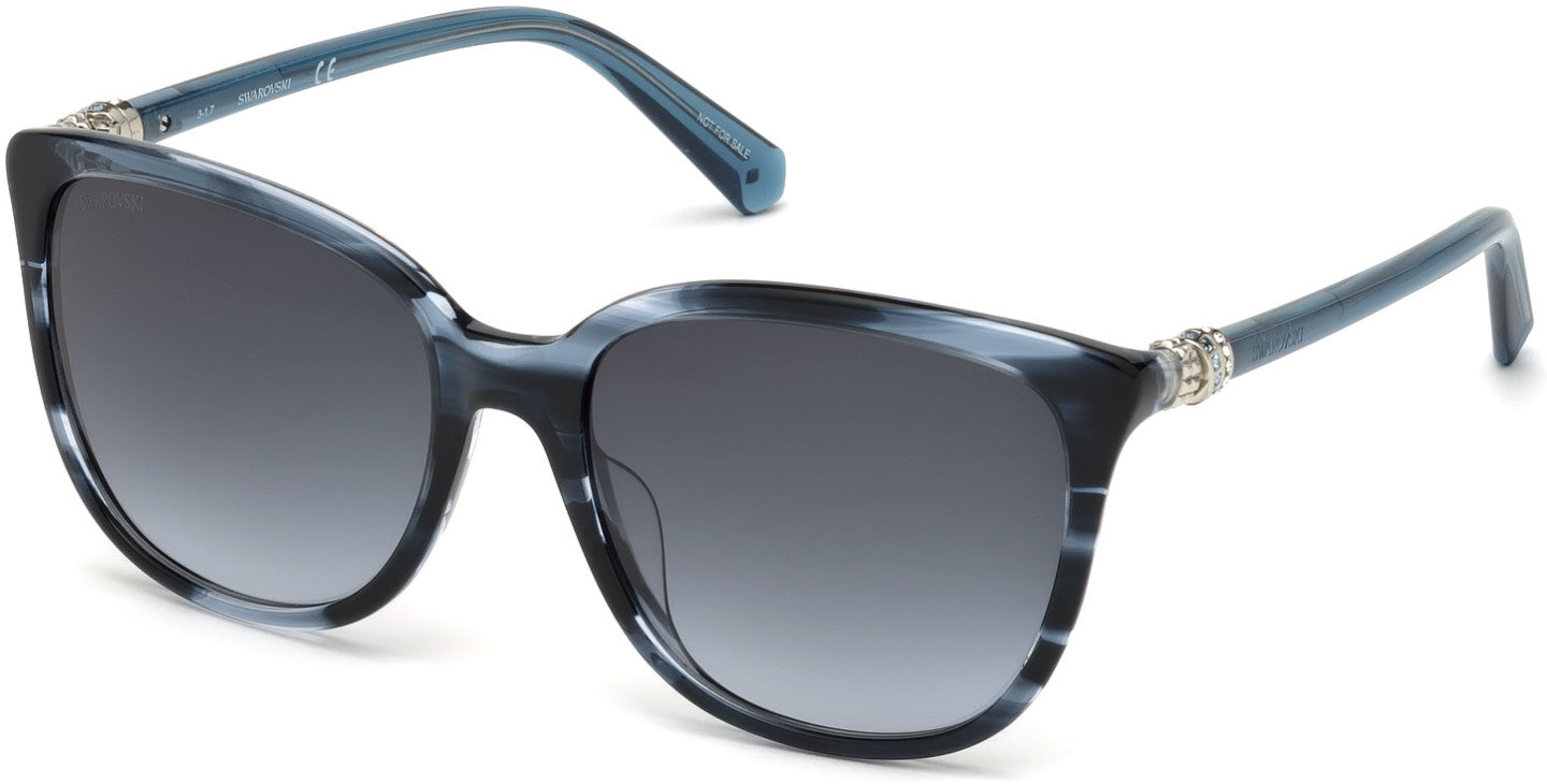 Swarovski SK0146-H Square Sunglasses 90W-90W - Shiny Blue / Gradient Blue Lenses
