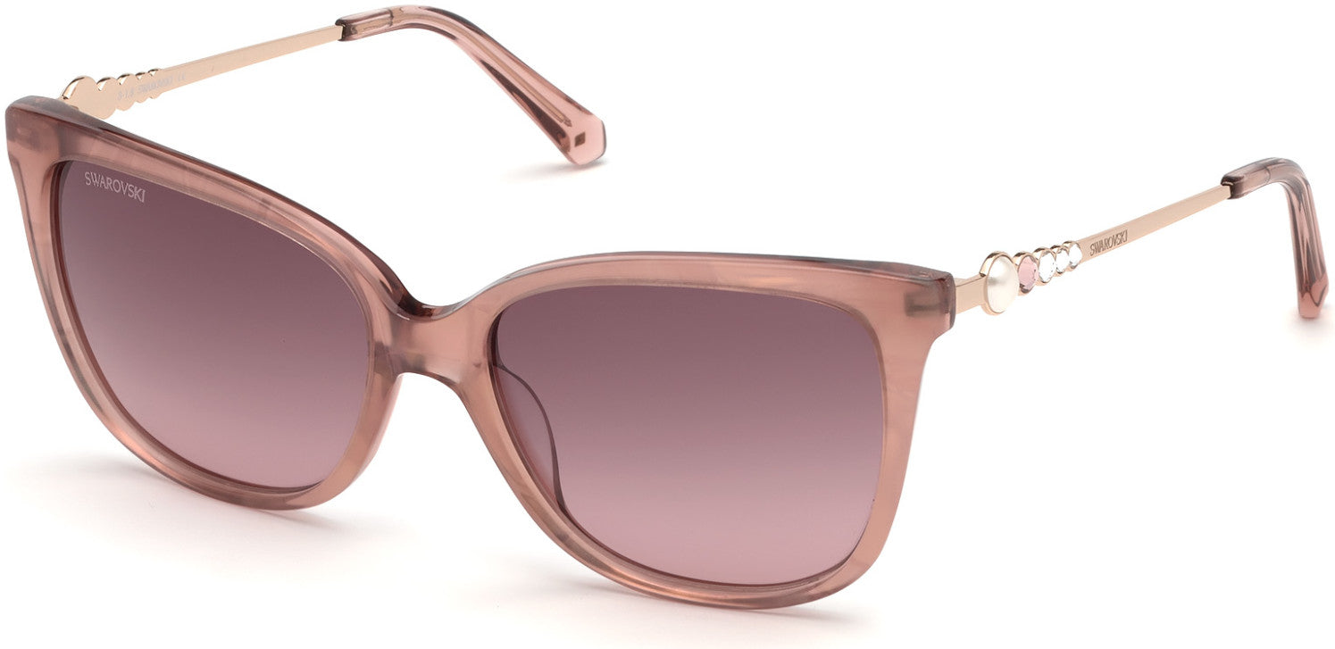 Swarovski SK0189 Square Sunglasses 72T-72T - Shiny Pink / Gradient Bordeaux Lenses