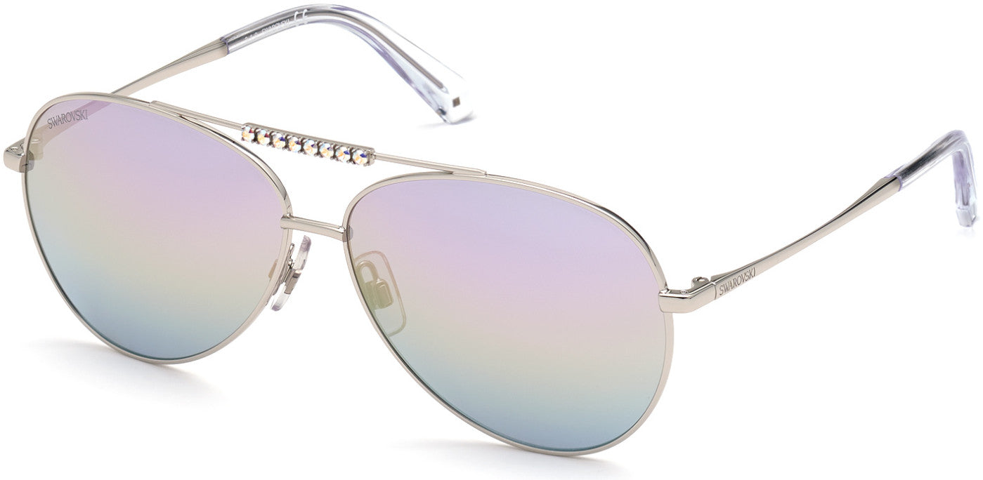 Swarovski SK0308 Pilot Sunglasses 16Z-16Z - Shiny Palladium / Gradient