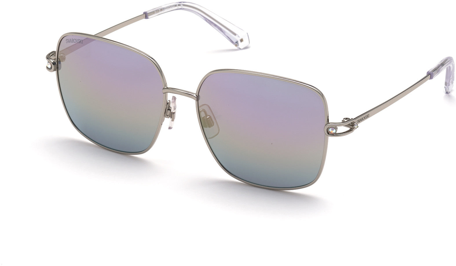 Swarovski SK0313 Square Sunglasses 16Z-16Z - Shiny Palladium / Gradient