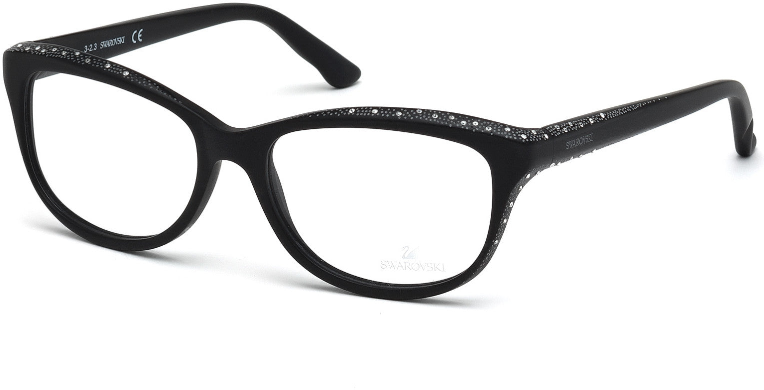 Swarovski SK5100 Dame Cat Eyeglasses 002-002 - Matte Black