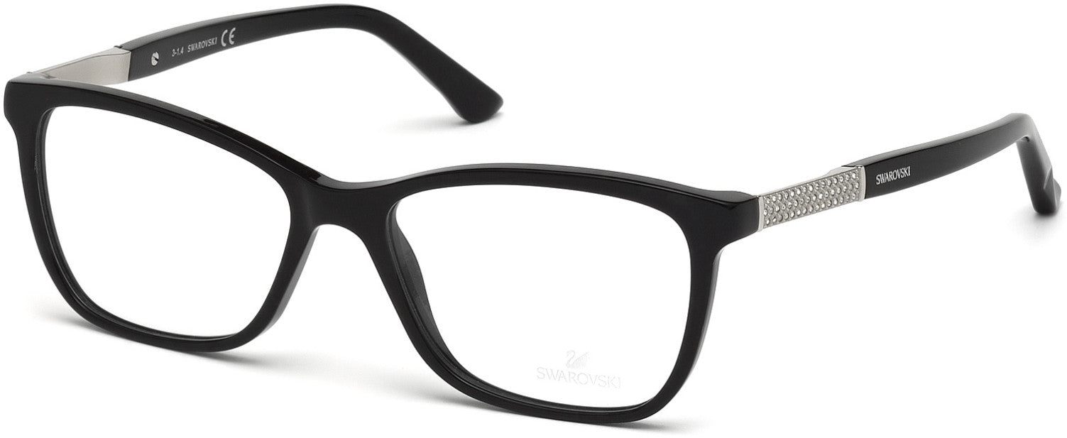 Swarovski SK5117 Elina Square Eyeglasses 001-001 - Shiny Black