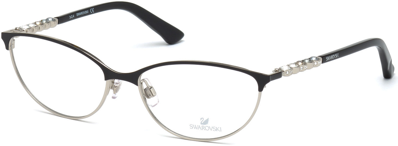 Swarovski SK5139 Fiona Cat Eyeglasses 001-001 - Shiny Black