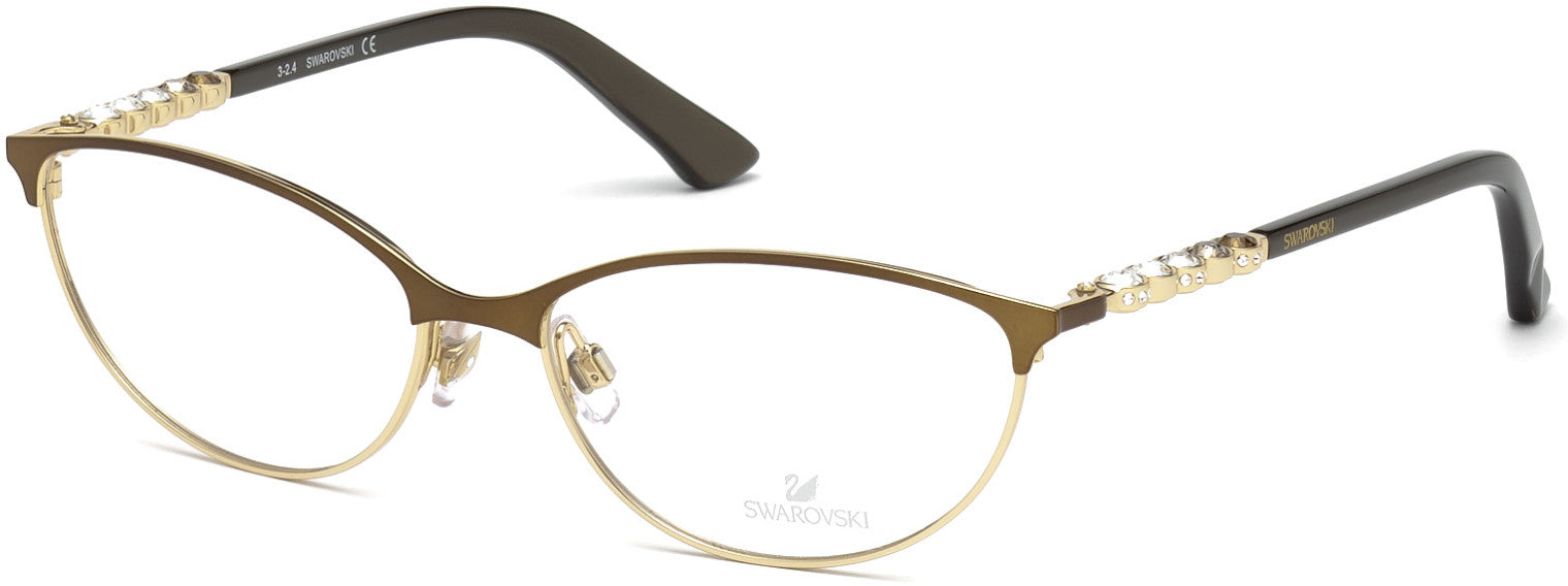 Swarovski SK5139 Fiona Cat Eyeglasses 036-036 - Shiny Dark Bronze