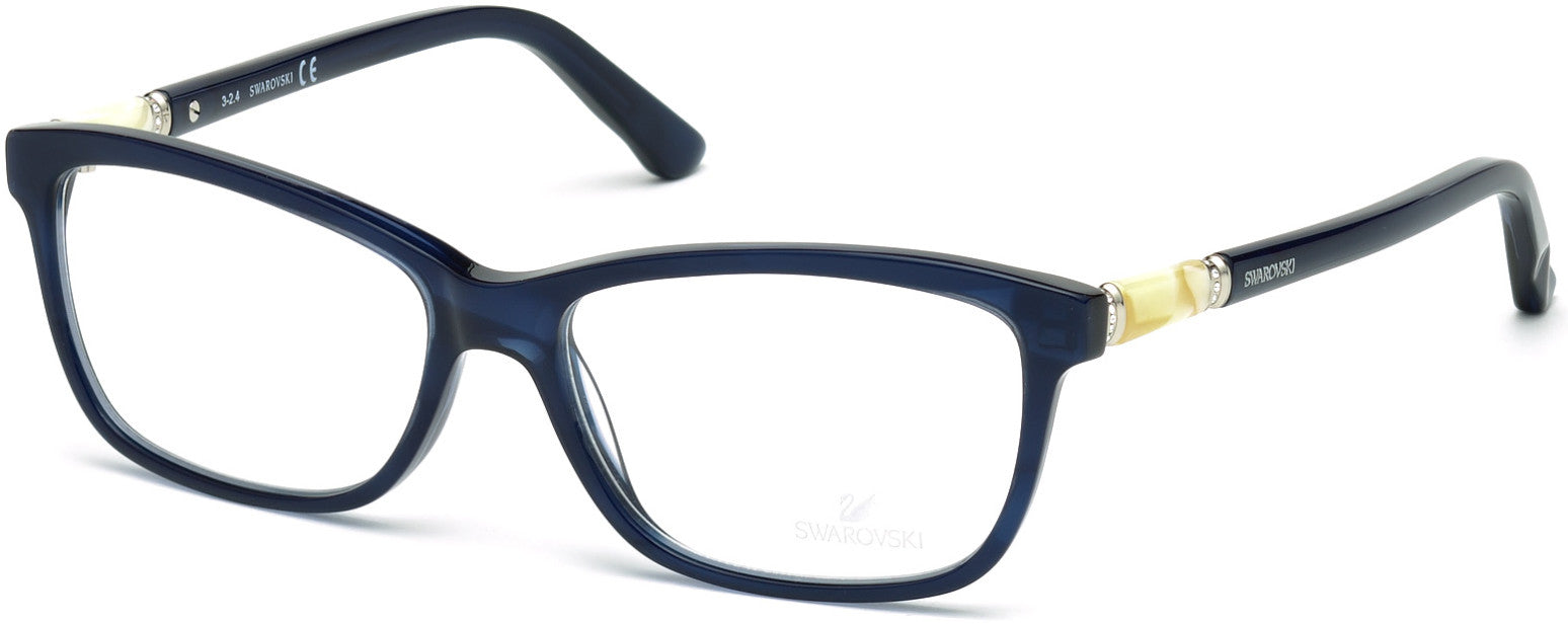 Swarovski SK5158 Flame Rectangular Eyeglasses 090-090 - Shiny Blue