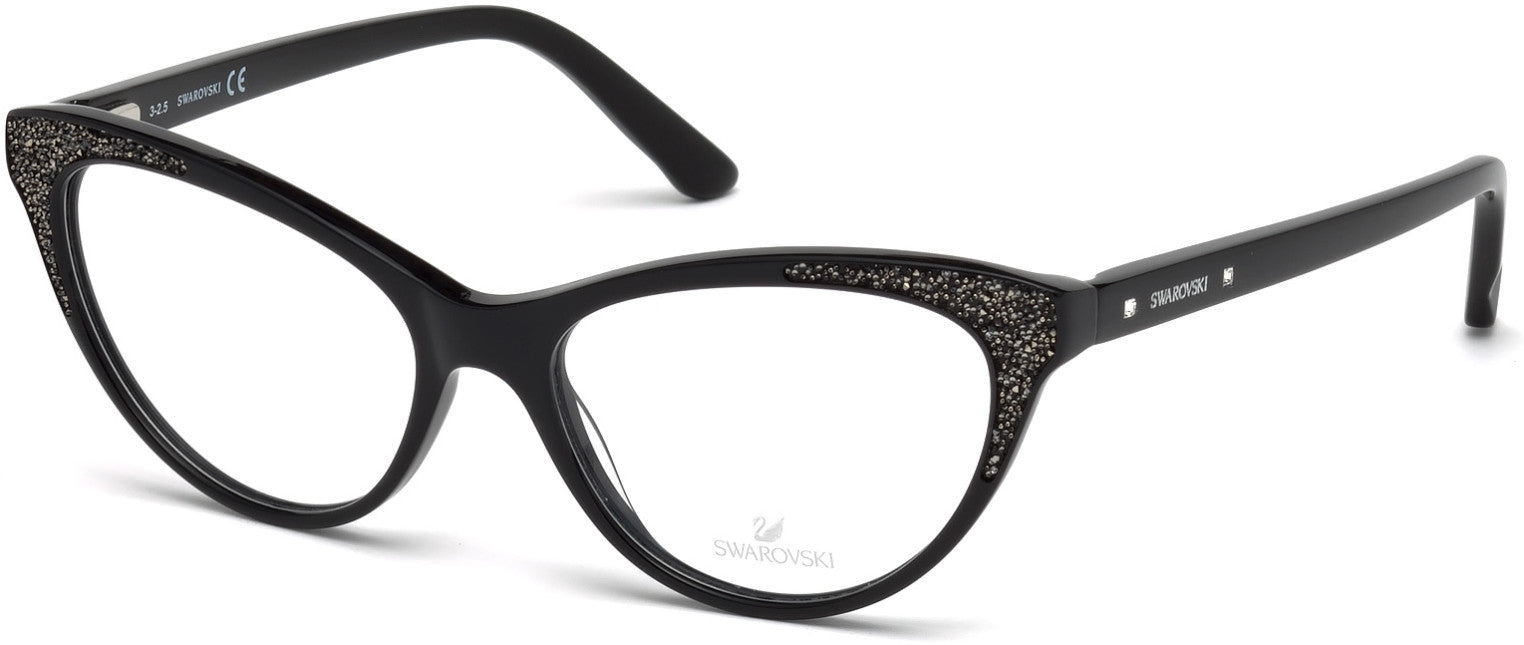 Swarovski SK5174 Grazia Cat Eyeglasses 001-001 - Shiny Black