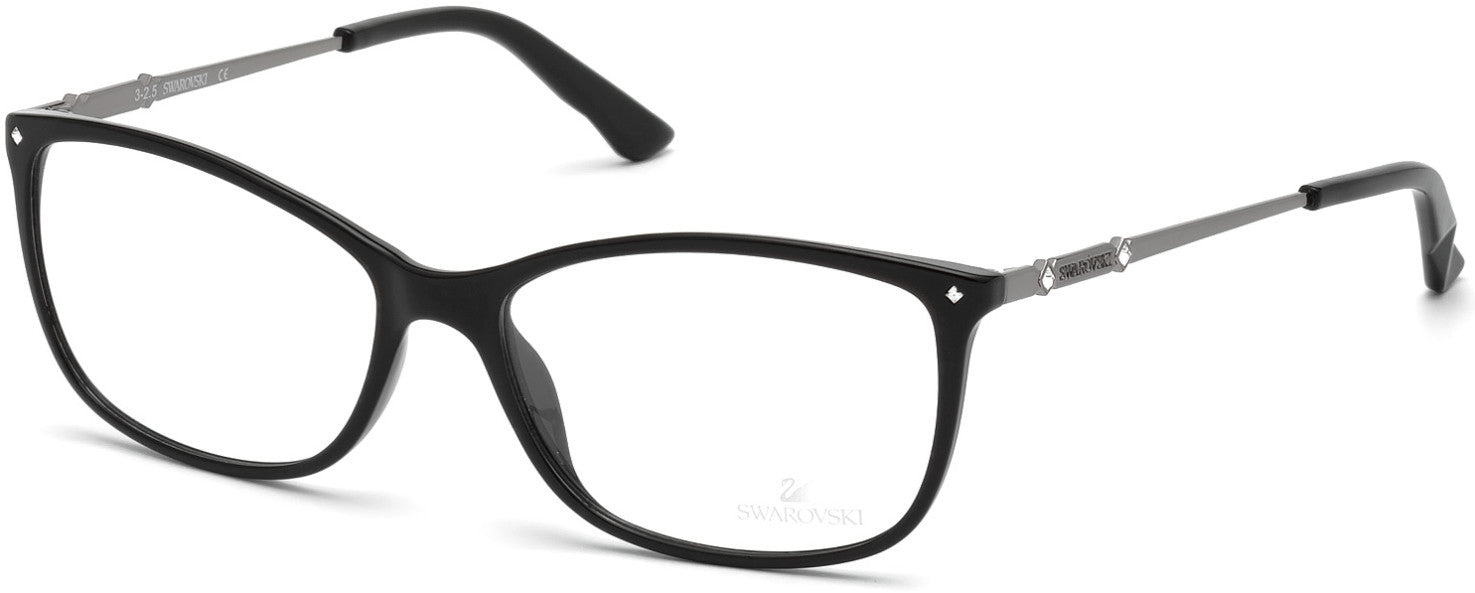 Swarovski SK5179 Glen Rectangular Eyeglasses 001-001 - Shiny Black