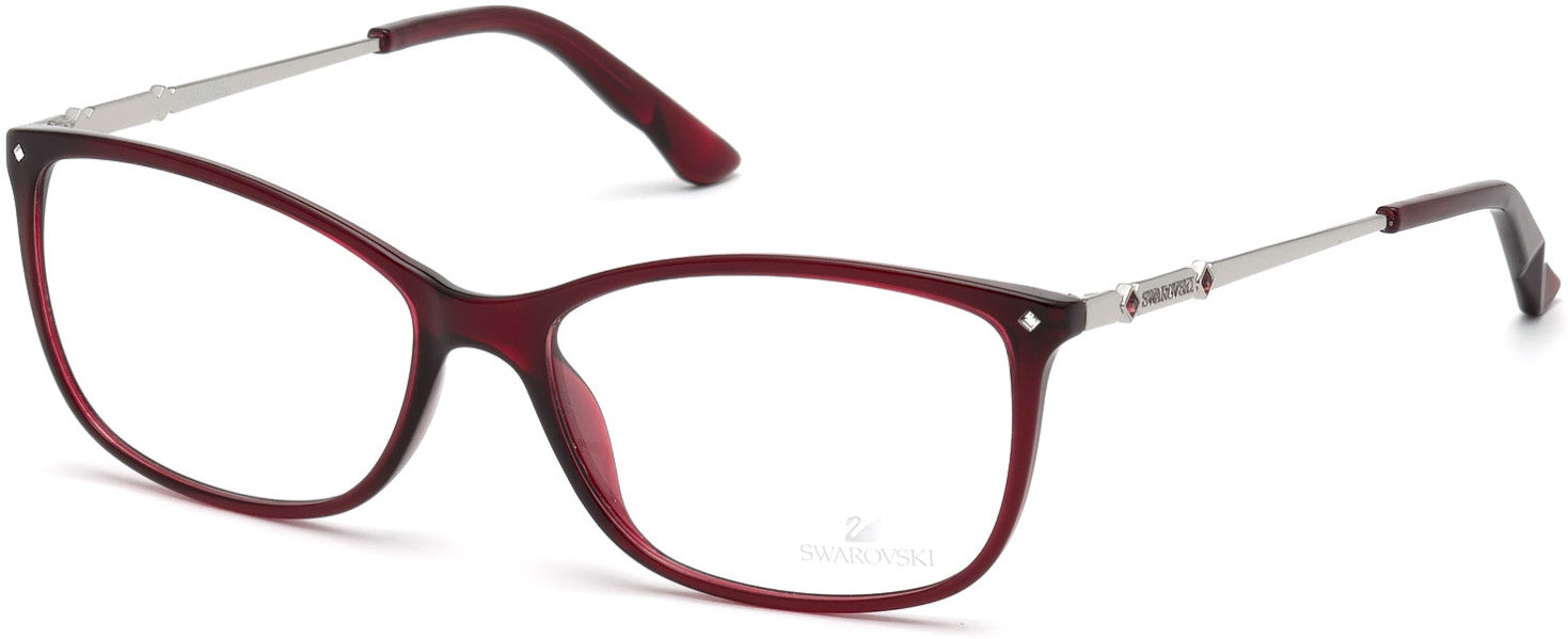Swarovski SK5179 Glen Rectangular Eyeglasses 069-069 - Shiny Bordeaux