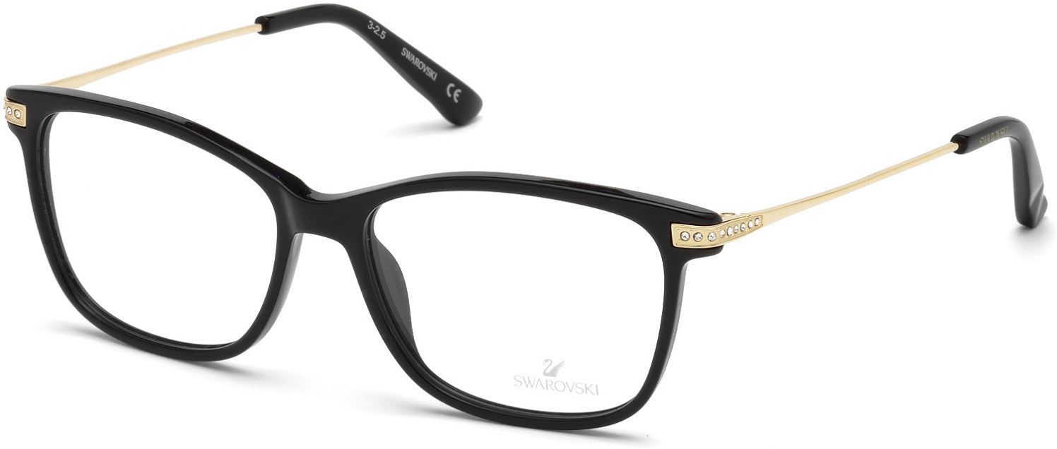 Swarovski SK5180 Glenda Square Eyeglasses 001-001 - Shiny Black