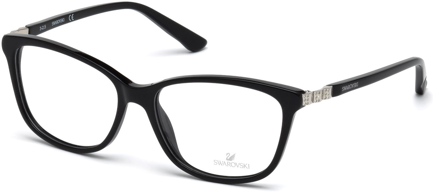 Swarovski SK5185 Gilberta Square Eyeglasses 001-001 - Shiny Black