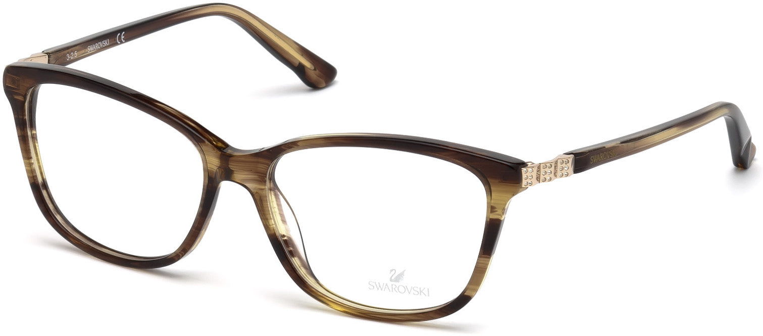 Swarovski SK5185 Gilberta Square Eyeglasses 050-050 - Dark Brown