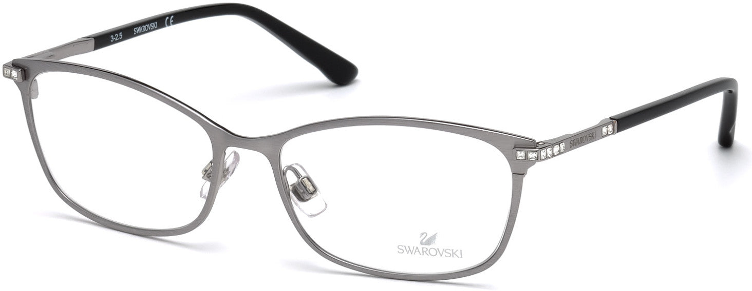 Swarovski SK5187 Goldie Rectangular Eyeglasses 015-015 - Matte Light Ruthenium
