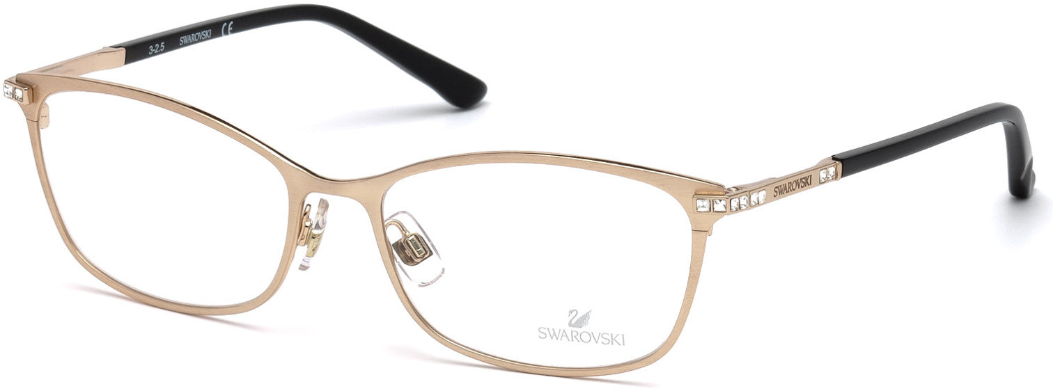 Swarovski SK5187 Goldie Rectangular Eyeglasses 029-029 - Matte Rose Gold