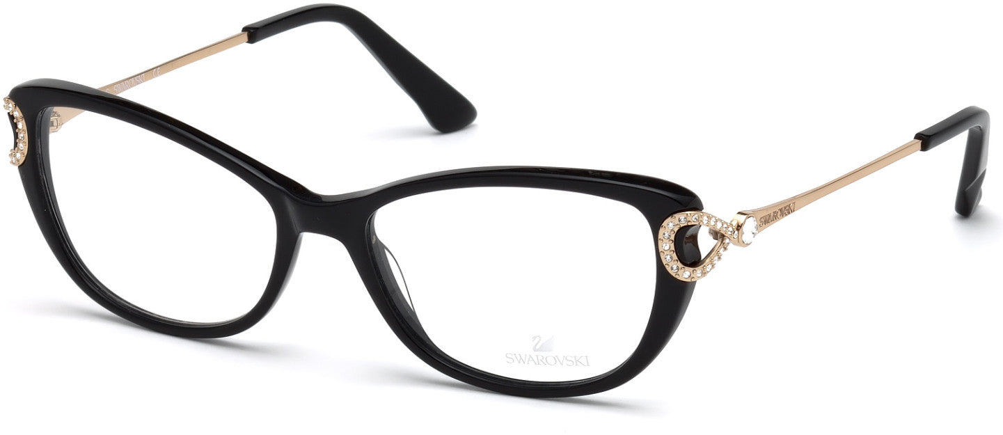 Swarovski SK5188 Gote Butterfly Eyeglasses 001-001 - Shiny Black