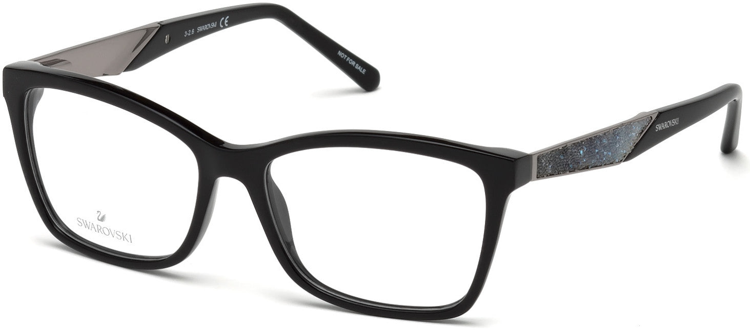 Swarovski SK5215 Square Eyeglasses 001-001 - Shiny Black
