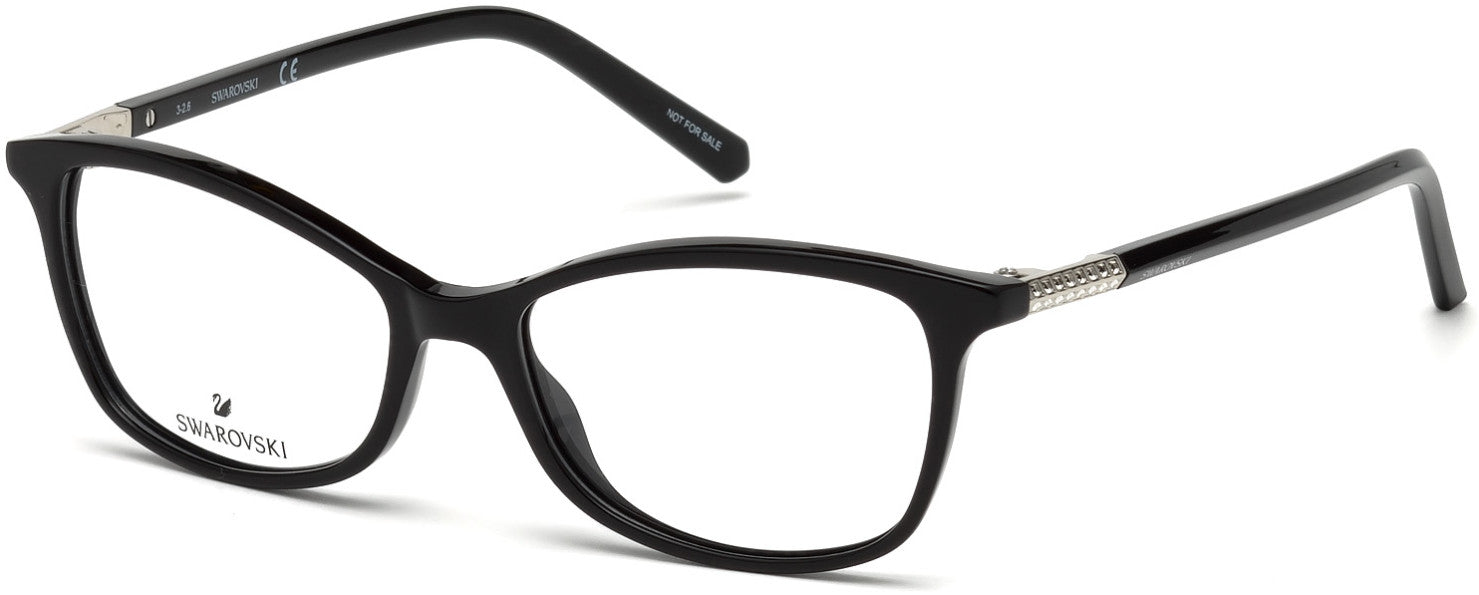 Swarovski SK5239 Rectangular Eyeglasses 001-001 - Shiny Black