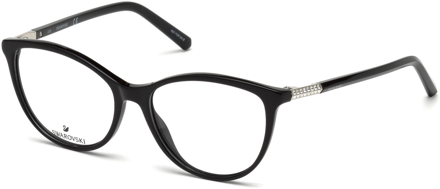 Swarovski SK5240 Cat Eyeglasses 001-001 - Shiny Black