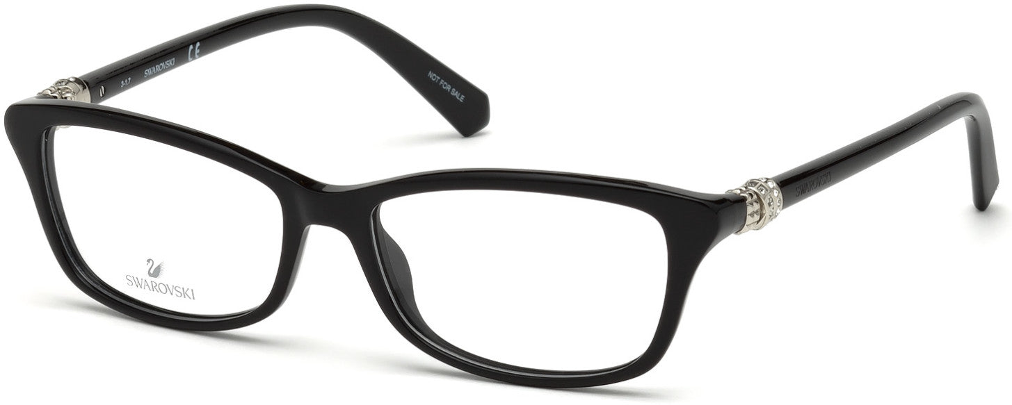 Swarovski SK5243 Rectangular Eyeglasses 001-001 - Shiny Black