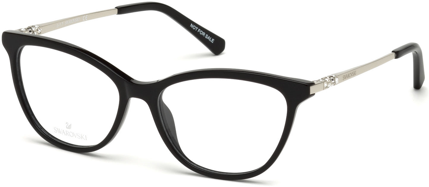 Swarovski SK5249-H Square Eyeglasses 001-001 - Shiny Black