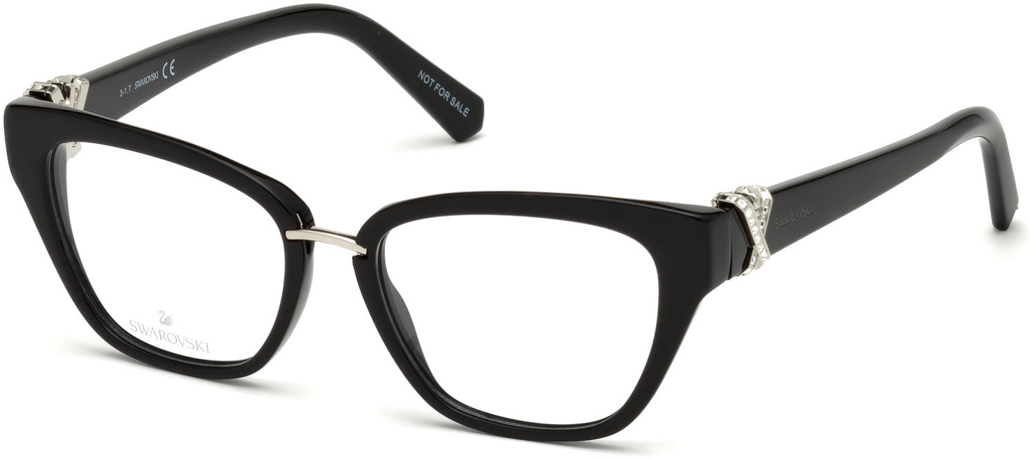 Swarovski SK5251 Cat Eyeglasses 001-001 - Shiny Black