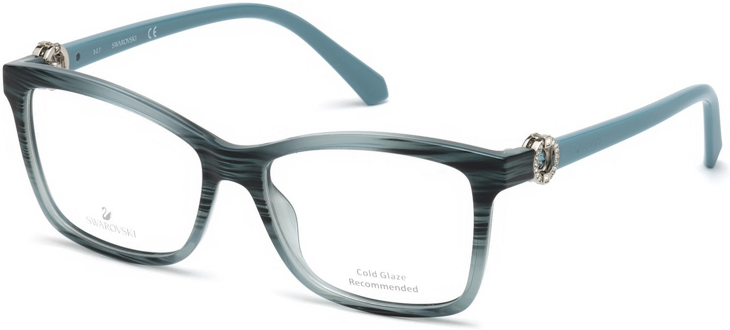 Swarovski SK5255 Square Eyeglasses 087-087 - Shiny Turquoise
