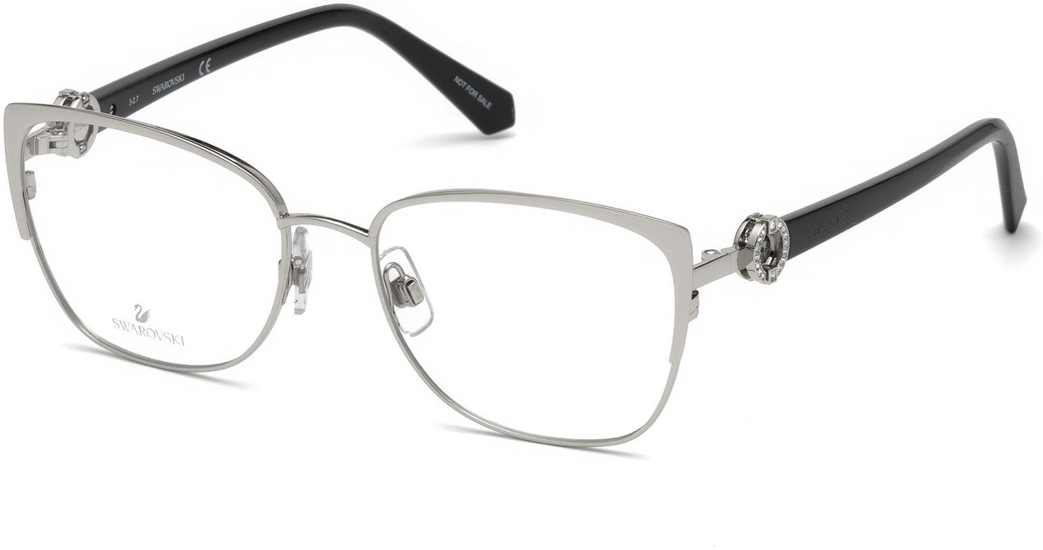 Swarovski SK5256 Butterfly Eyeglasses 016-016 - Shiny Palladium