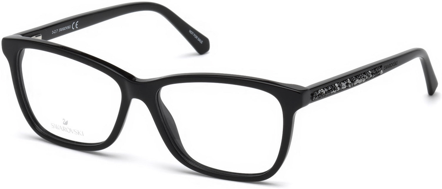 Swarovski SK5265-F Rectangular Eyeglasses 001-001 - Shiny Black