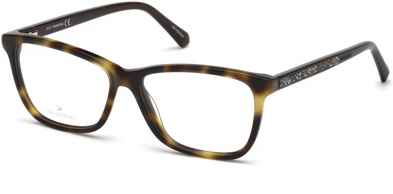 Swarovski SK5265 Rectangular Eyeglasses 052-052 - Dark Havana