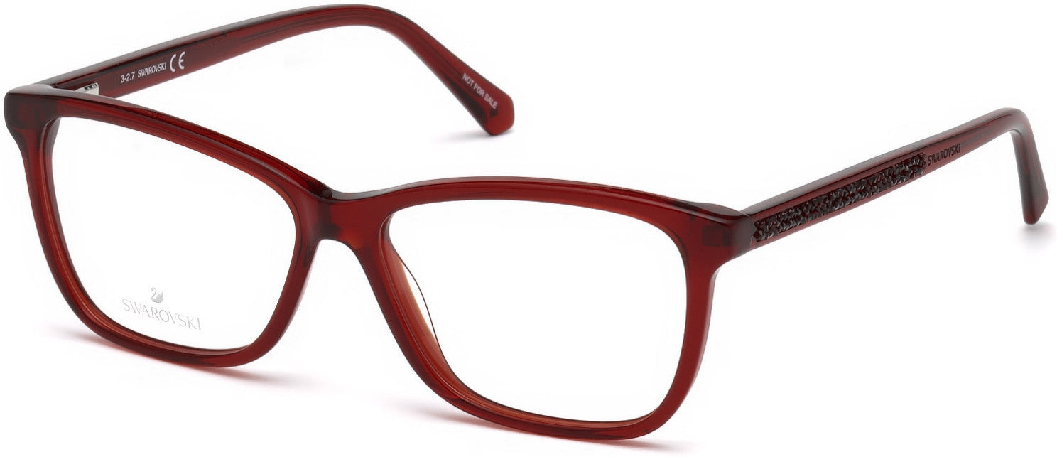 Swarovski SK5265 Rectangular Eyeglasses 066-066 - Shiny Red